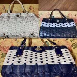 Lot of 3 Vintage Whicker Style 1960s Purses